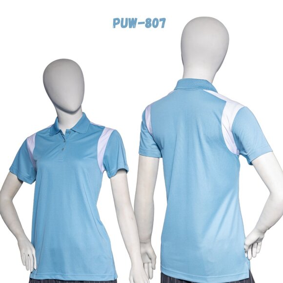 WOMEN'S POLO T-SHIRTS, HIHG QUALITY, WOMEN'S CONTRAST WITH MESH, PREMIUM PERFOR- - Picture 3 of 8